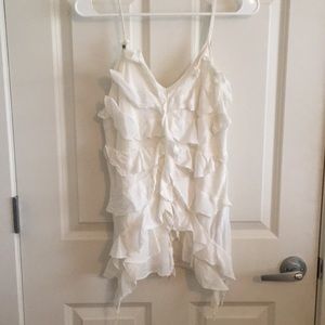 Guess front ruffle tank